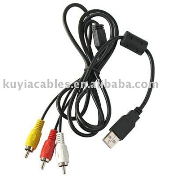 5 pies 3 RCA al convertidor del cable del USB A / V Cable del cable del adaptador del adaptador de la TV